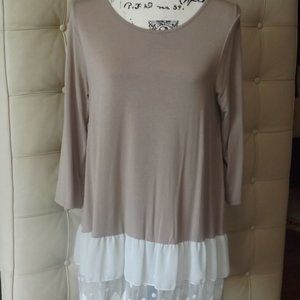 Bellamie Shift Dress with Tier Lace Hem